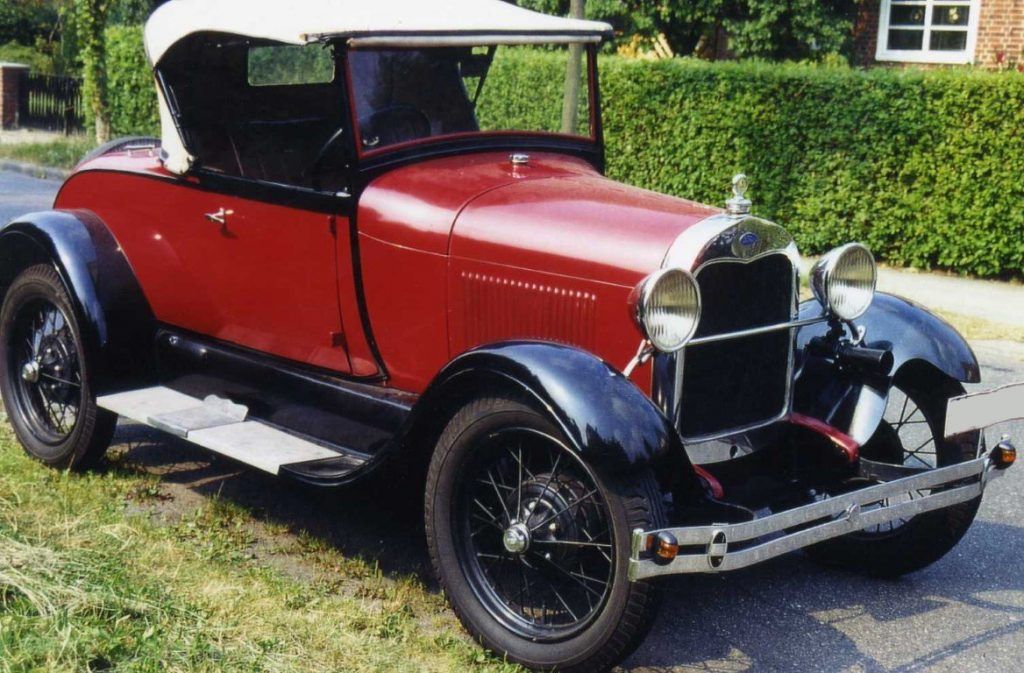 restaurationsarbeiten ford a 1929 40a roadster red rot
