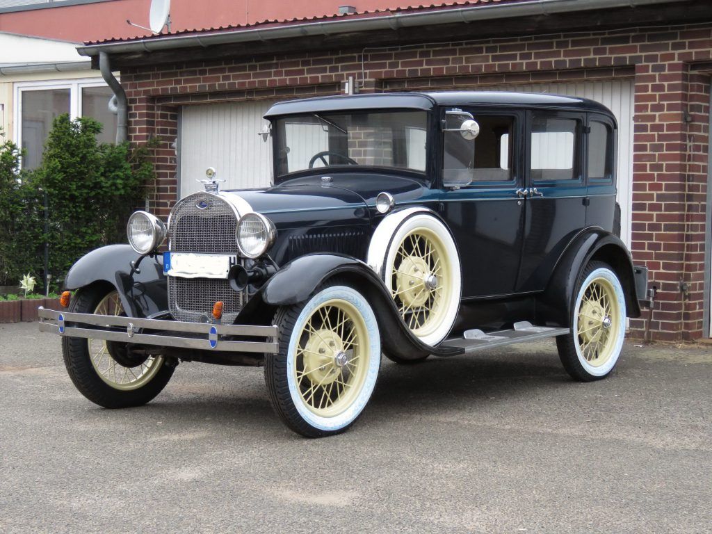 restaurationsarbeiten ford a 1929 165b town sedan blue blau