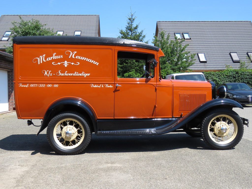 ford a 1930 79b panel delivery car red side lieferwagen rot